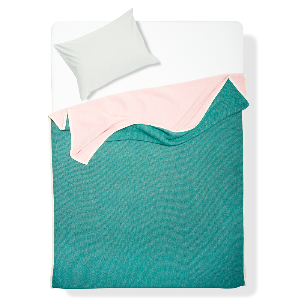 Bedspread Cotton Green / Pink